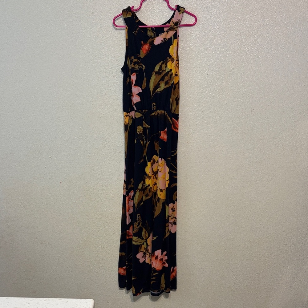 Chenault Black Floral Maxi‎ Dress